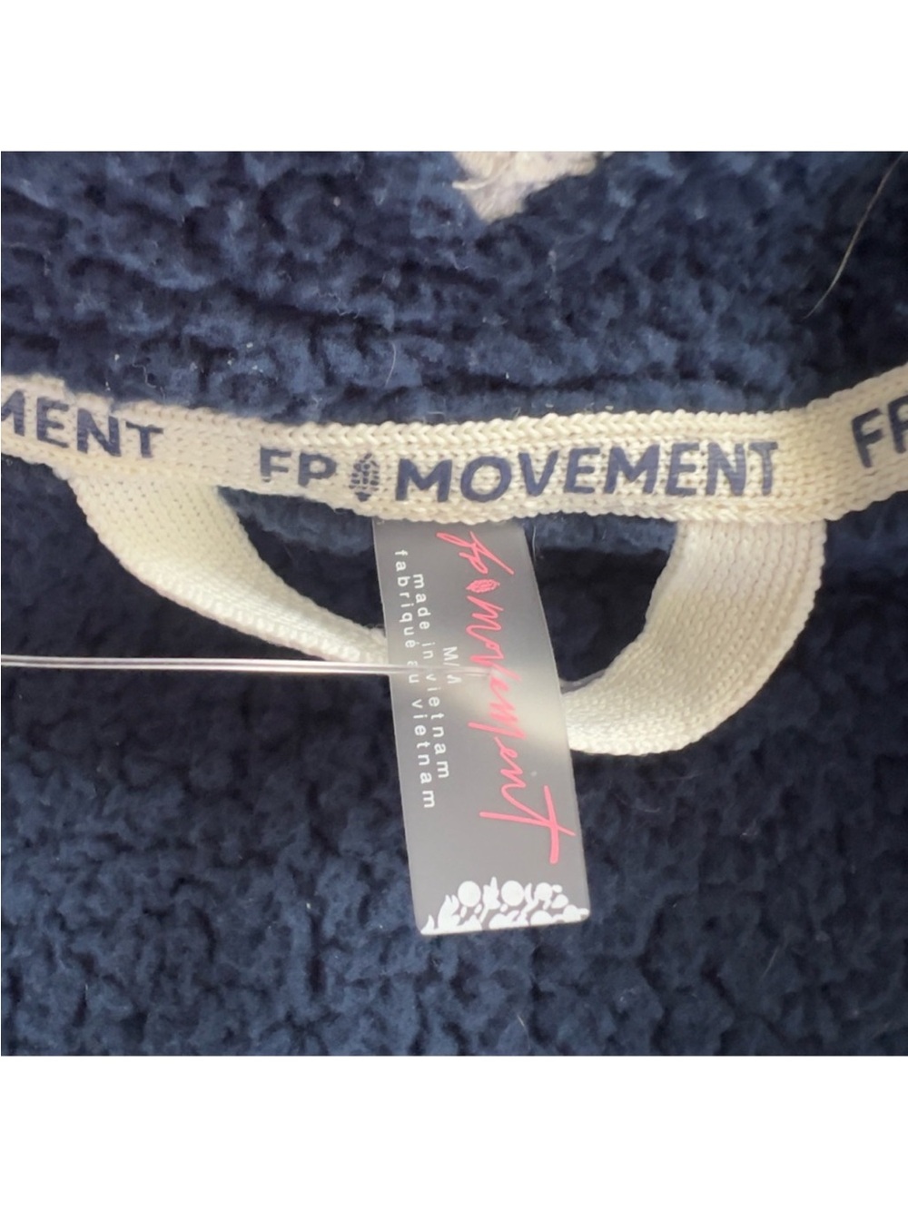 Free People FP Movement Mountain High 1/2 Zip Fleece Pullover in Navy Dark Blue - Picture 7 of 7